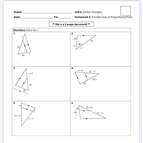 Geometry Review Solutions - Thurs. . Unit 6 similar triangles quiz 61 answer key